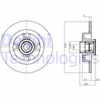 Renault Arka Fren Aynası (diski) Adet Grande Scenic II 04> (rulmanlı) - Delphi Bg9030rs