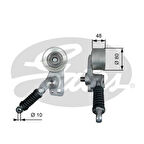 Mercedes Truck Kayıs Gergi Kasnagı Amortısorlu Mercedes Actros - Actros Mp2-3 1835-1840-1843-1844-1848 Om541-Om542 - Gates T38604