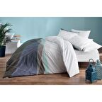 Taç Power Lastikli Çarşaflı Geometrik Ranforce Tek Kişilik Nevresim Takımı