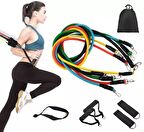 5'li Çok Fonksiyonlu Vücüt Geliştirme Direnç Lastiği Seti - 11 Parça Özel Çantalı
