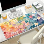 70X30 CM RENKLİ ÇİÇEKLER TEMALI KAYDIRMAZ TABAN SPEED YÜZEY OYUNCU MOUSE PAD GAMİNG