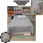 ETEHOMETEX PONPONLU PAMUK PİKE ÇİFT KİŞİLİK 220X240CM GRİ 8696474231903