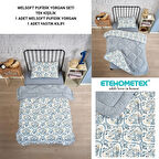 ETE HOMETEX TEK KİŞİLİK LÜX WELSOFT YORGAN SETİ AKSU GRİ 155X215CM 8696474231932