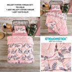 ETE HOMETEX TEK KİŞİLİK LÜX WELSOFT YORGAN SETİ ARİNA PUDRA 155X215CM 8696474231933