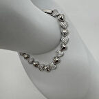 Özel Seri Silver Queen Taşlı Kalp Detay Bileklik - Silver