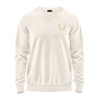 SPQR Pamuklu Bisiklet Yaka Basic Sweatshirt SATURN EKRU
