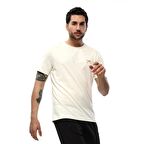 Raru AGNITIO Erkek Pamuklu Ekru Günlük T-shirt