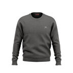 Raru %100 Pamuk Bisiklet Yaka Unisex Basic Sweatshirt AUDAX ANTRASİT MELANJ