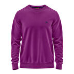 Raru %100 Pamuk Bisiklet Yaka Unisex Basic Sweatshirt AUDAX MOR