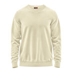 Raru %100 Pamuk Bisiklet Yaka Unisex Basic Sweatshirt AUDAX EKRU