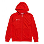 Kapüşonlu Tam Fermuarlı Sweatshirt LIBERTER KIRMIZI