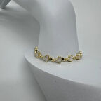 Özel Seri Gold Beyaz Kalp Detay Bileklik - Gold