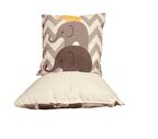 Homeilla Dijital Baskı Mikro Saten Fil Desenli 2'li Bebek Yastığı