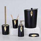 Leaf Banyo Seti Siyah-Altın