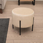 Dior Dekoratif Puf - Krem 40x40x40 cm