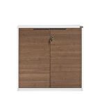 Adore Mobilya New York 2 Raflı Kapaklı Kitaplık - Noce-Lake Beyaz