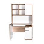 Adore Mobilya Plus Üniteli Çekmeceli Çalışma Masası - Sonoma-Diamond Beyaz