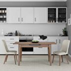Açılır Mutfak Masası - Koyu Ceviz (Oslo Ceviz) 120-150x75x70 cm