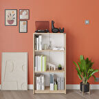 3 Raflı Kitaplık - Florida Meşe 58x106x23 cm