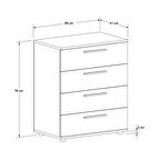 White 4 Çekmeceli Şifonyer - Florida Meşe 65x78x41 cm