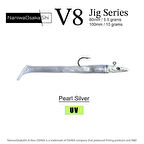 NaniwaOsakaShi V8 Jig Series 100 mm 10 gr Raglou Silikon Yem PEARL SİLVER
