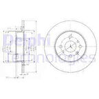 Opel Arka Fren Diski Astra H Meriva 1,6 16v,1,7dti,1,8i 16v (05 / 03 ) Combo Tour 1,3 Cdti 16v,1,4 (10 / - Delphi Bg3885c