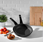 Nehir Siyah 2 Parça Alüminyum Döküm Granit Tava Takımı 