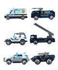 6'lı Metal Polis Araçları Seti ile Küçük Polisler Göreve Hazır!