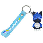 Figürlü ve Işıklı Silikon Anahtarlık -  Supe Rock - Mavi