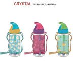 Gıpta Crystal Tritan Desenli Pipetli Matara 500 Cc Mavi