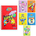 Gıpta Kral Şakir Karton Kapak Spiralli Not Defteri A6 48 Yaprak Çizgili (6014)