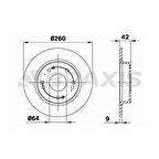 Honda Arka Fren Diski (aynası) Duz Honda CIVIC Sdn H.b VII 07-11 CIVIC Sdn 12-> (260x5) - Braxıs Ae0227