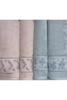 Özdilek Fiore Line Bej Yeşil Bambu Hamam Seti