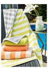 ÖZDİLEK DOUBLE COLOR STRIPE PLAJ HAVLUSU 70x145 Yeşil-Gri