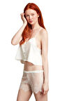 Penye Mood Kadın Beyaz Şort Takımı 2004
