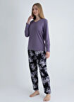 Sixteensixty Yuvarlak Yaka Mor Pijama Üst 403SIX-1110-067