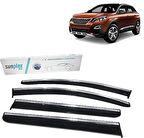 Peugeot 3008 cam rüzgarlığı krom çıtalı 2016+ sunplex