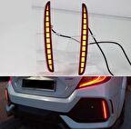 Honda civic fc5 için uygundur typer arka sis lambası kırmızı led 2016+ reflektör led