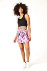 Kadın Çiçekli Kısa Etek