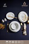 HARE 53 PARÇA PORSELEN YEMEK TAKIMI - GOLD