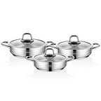 Amboss Saphire 6 Parça Paslanmaz Çelik Cam Kapaklı Sahan Seti