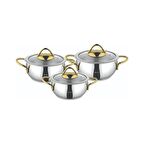 Amboss Stone Gold 6 Parça Tencere Tava Seti