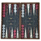 Eser Marble Kırımızı Büyük Boy Tavla Takımı