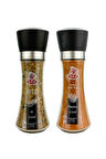 Baharat Çeşni Cam Değirmenli 2'li Set (Et-Patates)