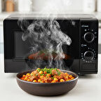 AMD160 20 lt 700W Inverter Siyah Mikrodalga Fırın, 4 Kademeli Isı, Buz Çözdürme, 0-30 Dakika Zaman Ayarlı