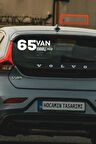 Van 65 Plaka Kodlu Beyaz Araç Sticker Erciş İlçe Yazılı Özel Tasarım 40x8 cm  Şehir ve İlçe Temalı Kaliteli Sticker