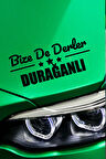 Sinop Durağan Siyah Araç Sticker  40x15 cm Bize De Derler  Durağanlı Özel Tasarım Oto Sticker