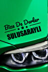 Tokat Sulusaray Siyah Araç Sticker  40x15 cm Bize De Derler  Sulusaraylı Özel Tasarım Oto Sticker