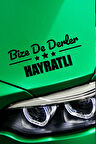 Trabzon Hayrat Siyah Araç Sticker  40x15 cm Bize De Derler  Hayratlı Özel Tasarım Oto Sticker