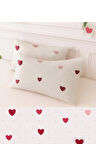 Desenli Pamuklu Kalpli Desen Yastık Kılıfı 2 Adet 50 x 70 cm